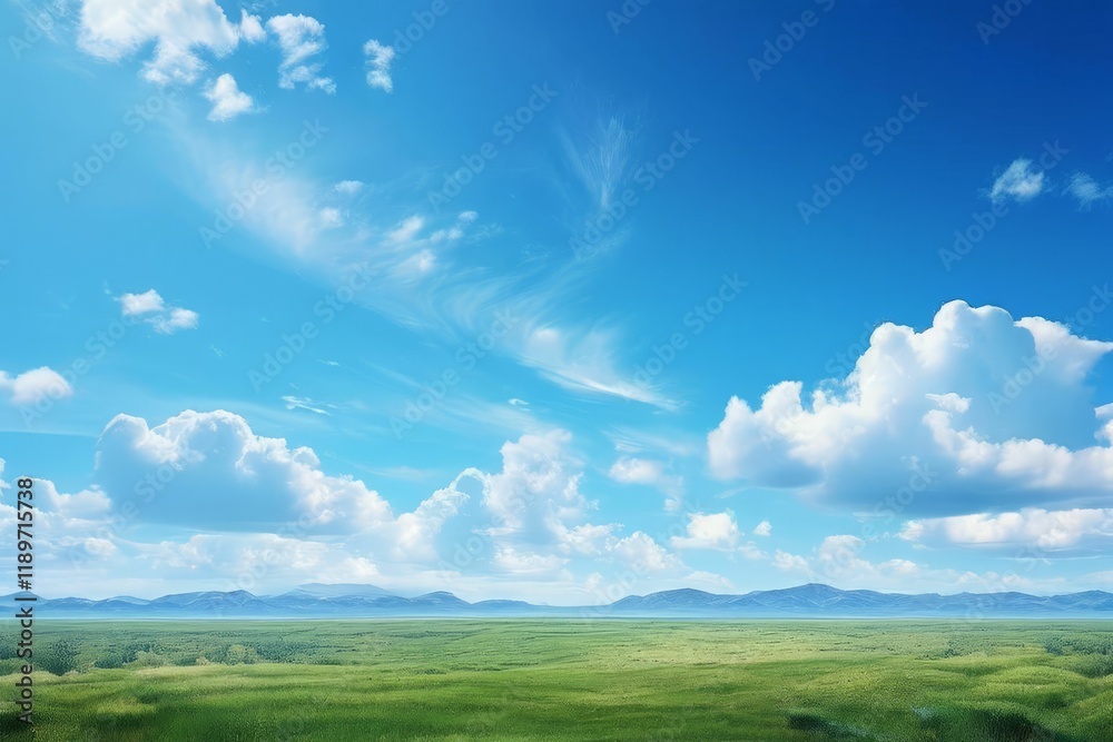 green field and blue sky with clouds greenfield green field and blue sky with clouds greenfield