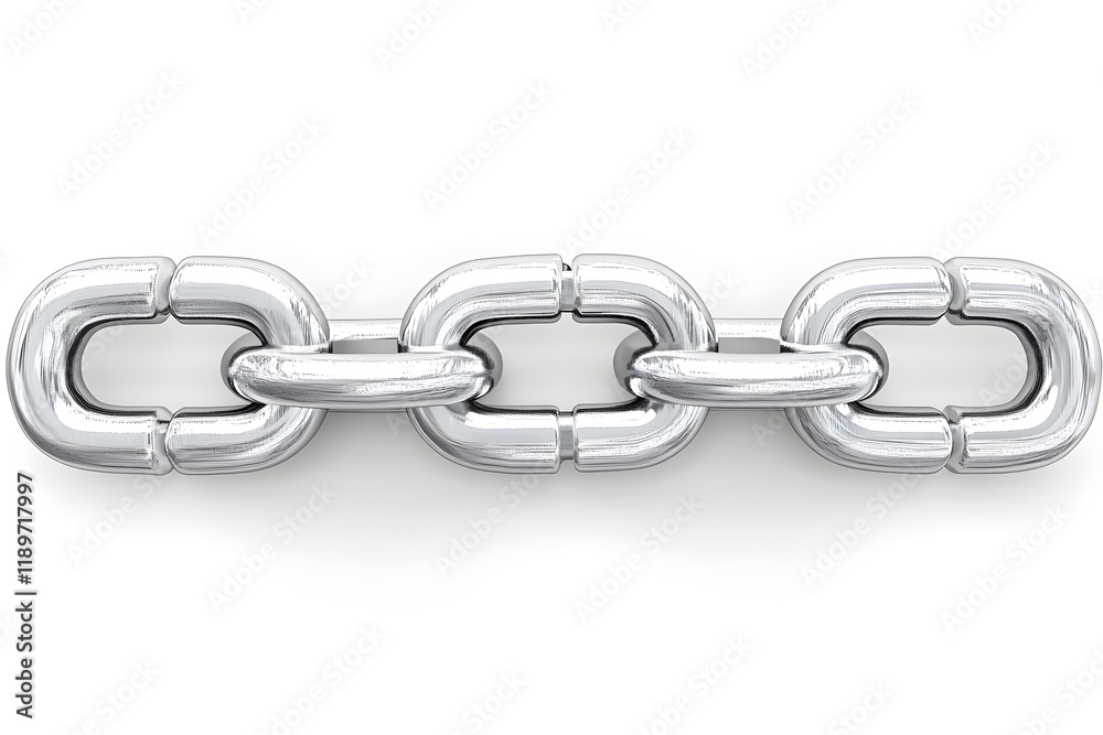 Obraz premium Metal Chain Links Interconnect Securely