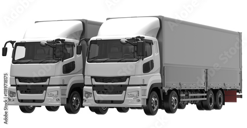 delivery trucks  isolated on white background