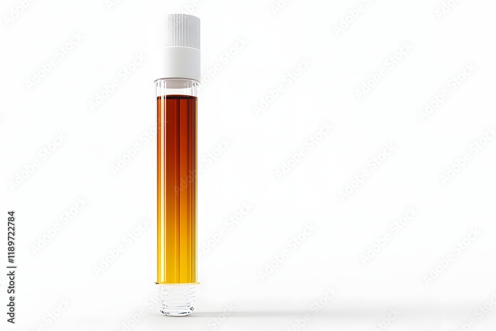 Amber Liquid in Glass Tube, Science Experiment Amber Liquid in Glass Tube, Science Experiment