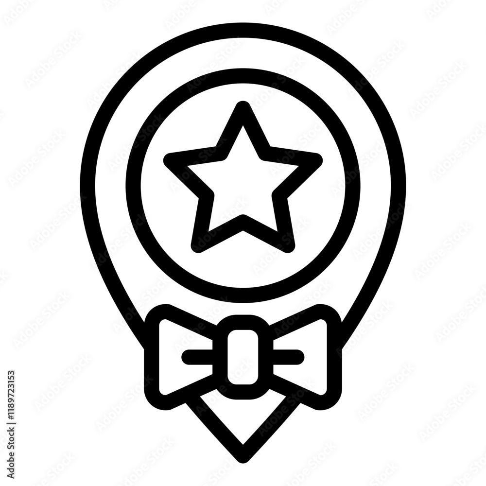 Star event location outline icon representing venues for events Star event location outline icon representing venues for events