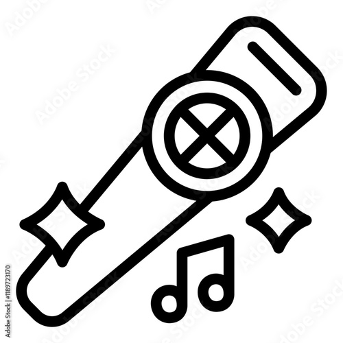 Kazoo outline icon suitable for musical performances and event entertainment