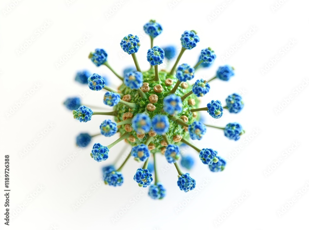 Viruses are suspended in a 3D space with a white backdrop, colored in a spectrum of hues to resemble plastic and glass. Viruses are suspended in a 3D space with a white backdrop, colored in a spectrum of hues to resemble plastic and glass.