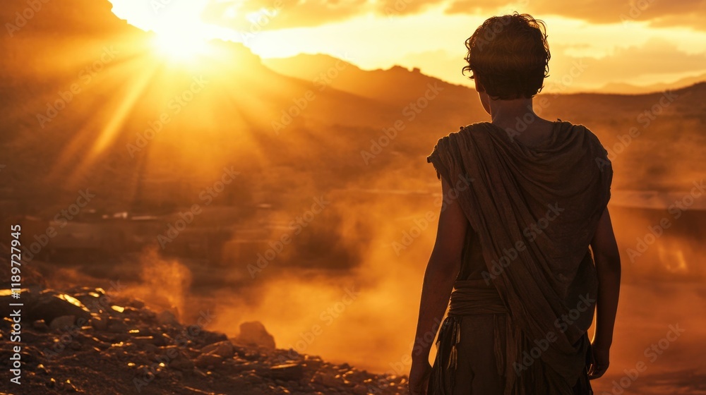 A dramatic moment unfolds in the valley as David, armed with only a sling, stands confidently before the towering warrior Goliath, dust filling the tense air.
A dramatic moment unfolds in the valley as David, armed with only a sling, stands confidently before the towering warrior Goliath, dust filling the tense air.