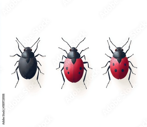 red ladybug isolated on white