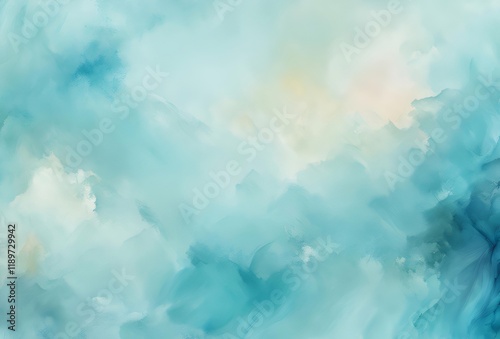 Sky Blue and Soft Coral: A Serene Canvas photo