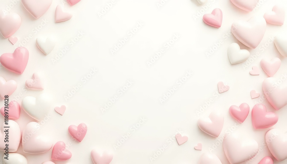 Pink Hearts Background, Valentines Day, Love, Romance, Gentle Hearts