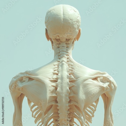 Detailed Anatomical Illustration of the Multifidus Muscle on the Human Skeleton photo