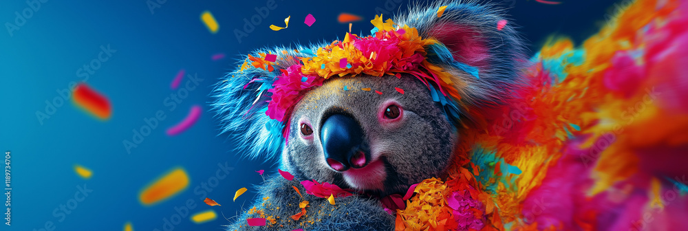Vibrant Koala in a Colorful Celebration Vibrant Koala in a Colorful Celebration