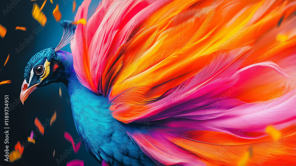 Obraz premium Vibrant Peacock Feathers