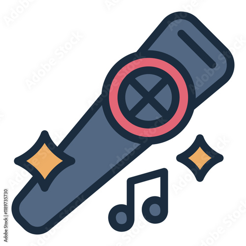Kazoo filled line icon suitable for musical performances and event entertainment