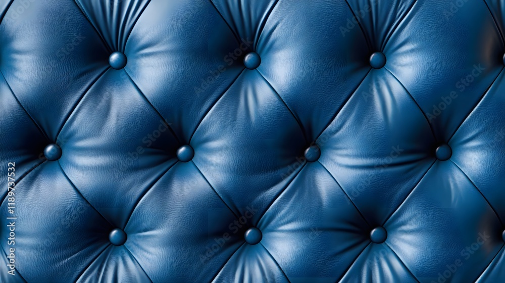 Fototapeta premium Dark Blue Tufted Leather Upholstery Texture