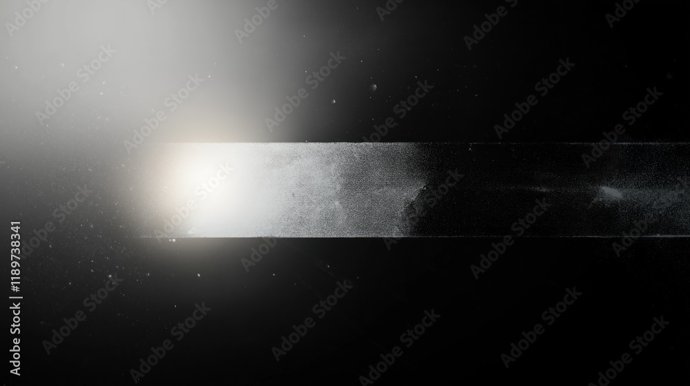 Obraz premium Abstract monochrome illustration with vintage film texture. Grainy black, white background shows dust, scratches. Glowing light leaks create retro grunge style. Ideal for dark-themed designs. Subtle