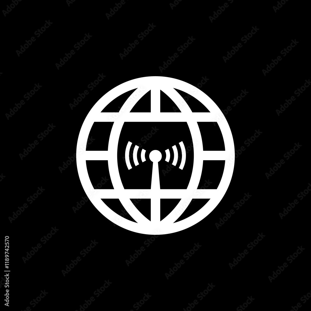 globe logo combined with antenna signal. globe logo combined with antenna signal.