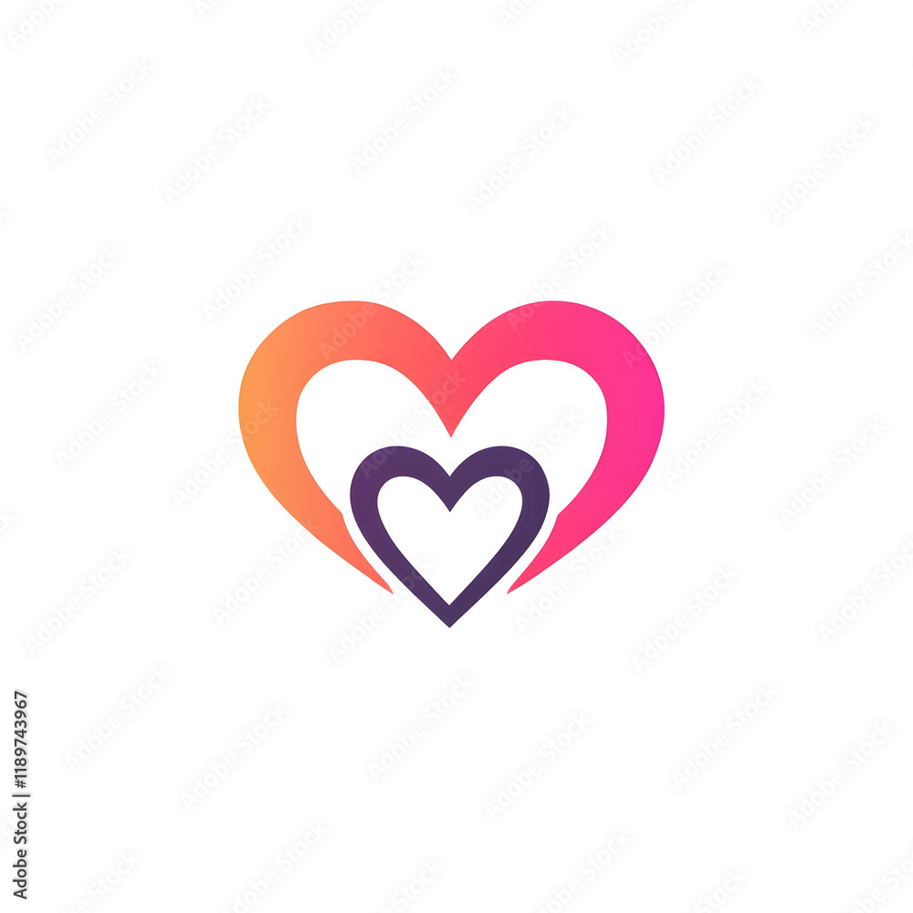 Flat Vector Design of Smoothly Connected Hearts Flat Vector Design of Smoothly Connected Hearts