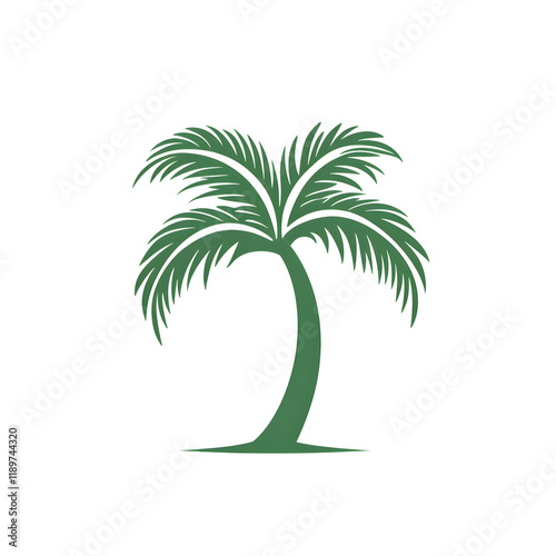 Wallpaper Mural Flat Vector Design of Palm Tree with Smooth Lines Torontodigital.ca