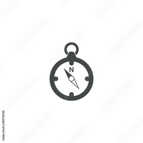 vector illustration of the flat design of a navigation compass.