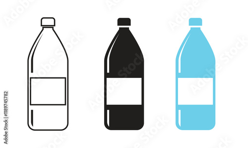 Vector Plastic Bottle Icon Set