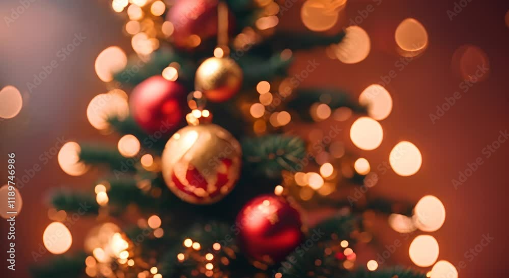 Christmas tree with ornaments in the winter wonderland landscape snow night decorated xmas tree festive and lights holiday and celebration 4K Christmas tree with ornaments in the winter wonderland landscape snow night decorated xmas tree festive and lights holiday and celebration 4K