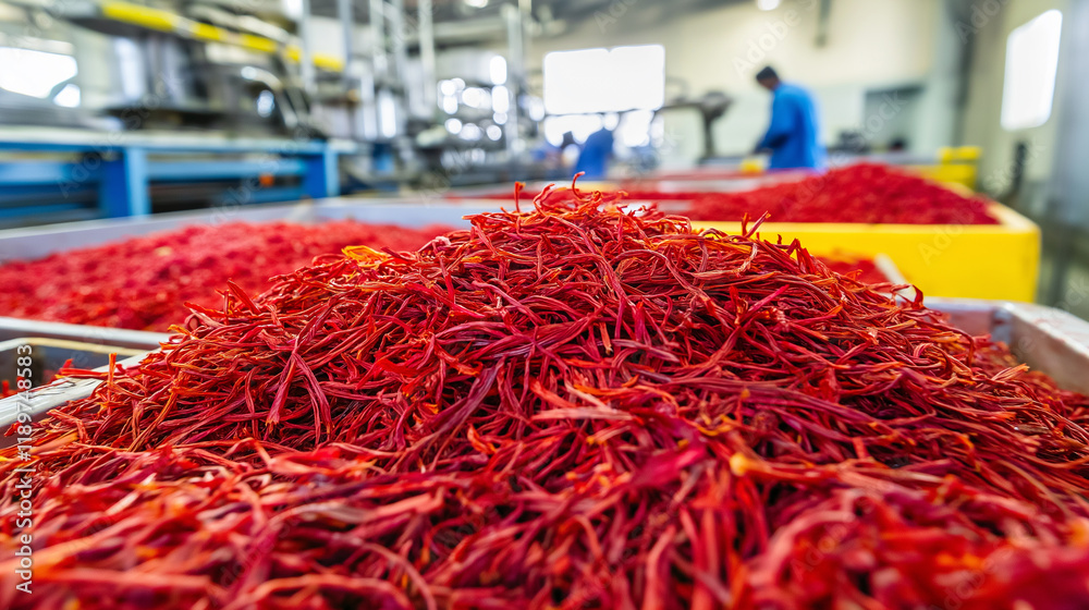 Naklejka premium saffron in a factory