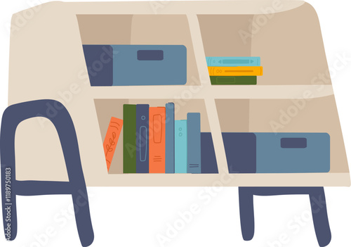 Handdrawn Commode With Books Furniture