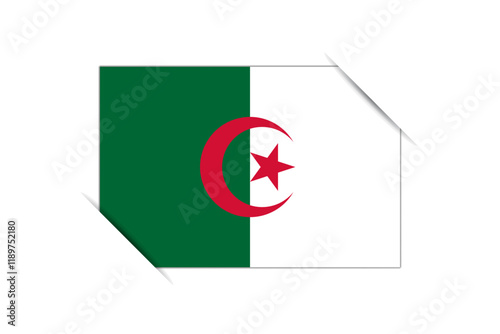 Algeria flag - rectangle colorful flag representing a country cultural identity and heritage. The essence of national pride and unity. Attached by the corners in a paper album Free Download Algeria flag - rectangle colorful flag representing a country cultural identity and heritage. The essence of national pride and unity. Attached by the corners in a paper album - GFXLoad