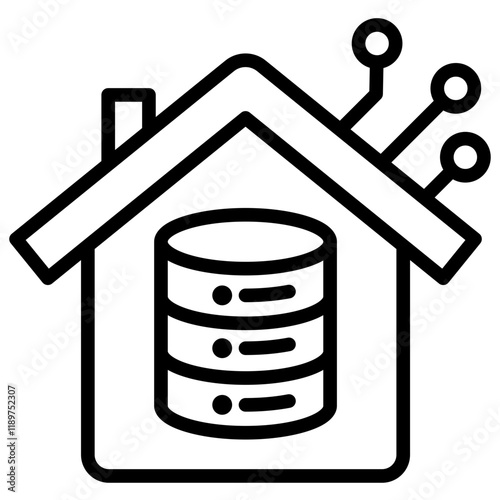 Data Warehousing Icon Lineal Syle