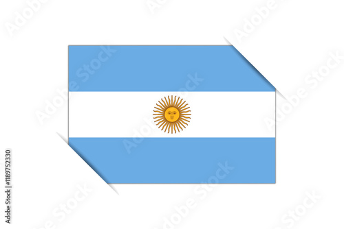 Argentina flag - rectangle colorful flag representing a country cultural identity and heritage. The essence of national pride and unity. Attached by the corners in a paper album