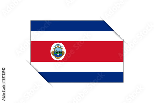 Free Download Costa Rica flag - rectangle colorful flag representing a country cultural identity and heritage. The essence of national pride and unity. Attached by the corners in a paper album - GFXLoad