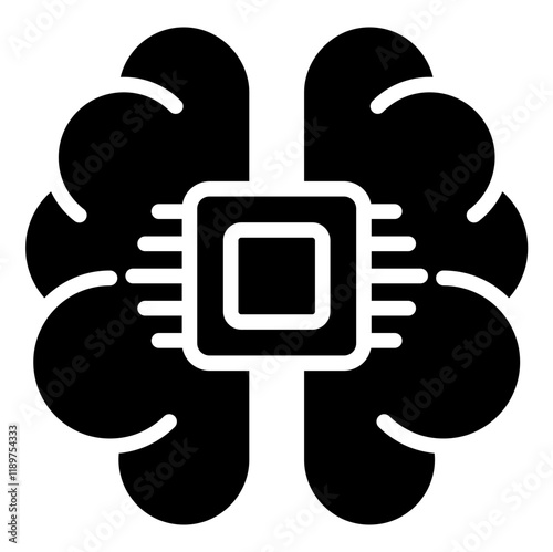 Machine Learning Icon Black Style