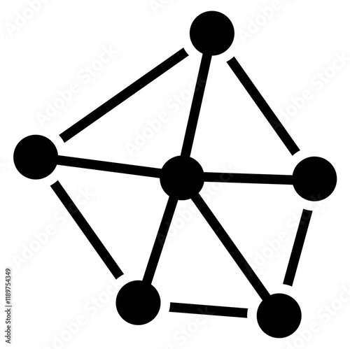 Neural Network Icon Black Style