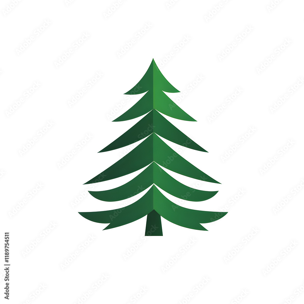 Simple 2D Spruce Tree Logo with Elegant Triangular Structure Simple 2D Spruce Tree Logo with Elegant Triangular Structure
