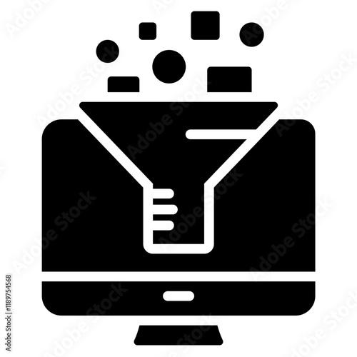Data Curation Icon Black Style