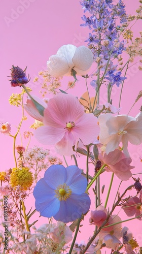 Pastel Flower Bloom: Delicate Petals and Soft Hues photo