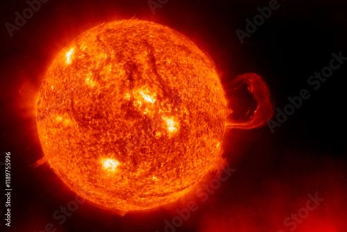 Fototapeta Naklejka Na Ścianę i Meble -  Sun on a dark background. Elements of this image furnished by NASA