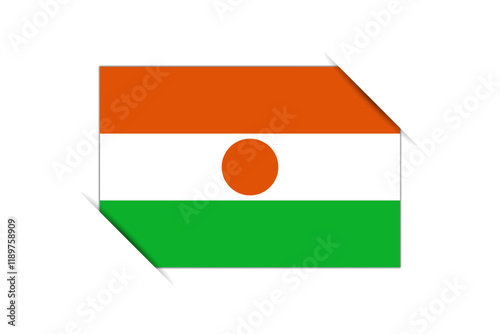 Niger flag - rectangle colorful flag representing a country cultural identity and heritage. The essence of national pride and unity. Attached by the corners in a paper album