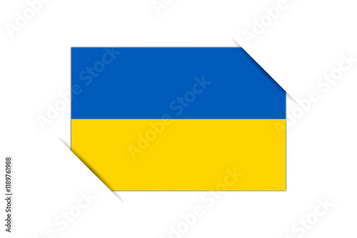 Ukraine flag - rectangle colorful flag representing a country cultural identity and heritage. The essence of national pride and unity. Attached by the corners in a paper album