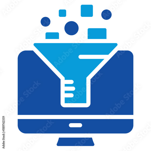Data Curation Icon Dual Tone Color Style