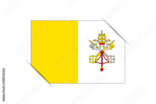 Vatican City flag - rectangle colorful flag representing a country cultural identity and heritage. The essence of national pride and unity. Attached by the corners in a paper album
