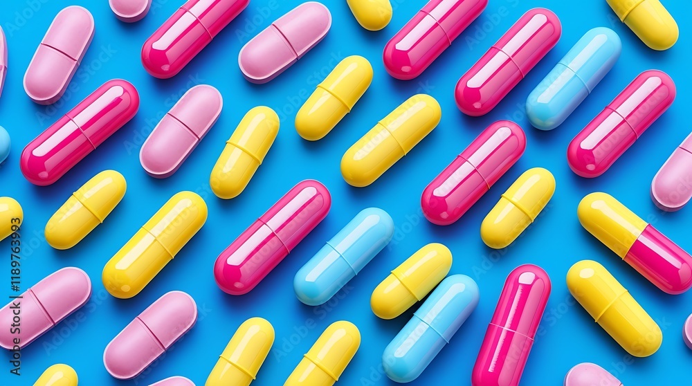 colorful pills scattered on vibrant blue background representing pharmaceutical industry innovation and medicine diversity
colorful pills scattered on vibrant blue background representing pharmaceutical industry innovation and medicine diversity