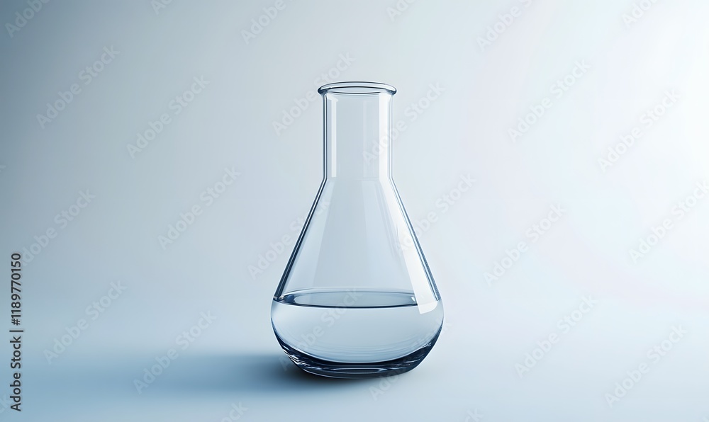 Empty Erlenmeyer flask on white background. Empty Erlenmeyer flask on white background.