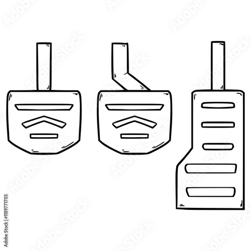 car pedal illustration hand drawn outline vector