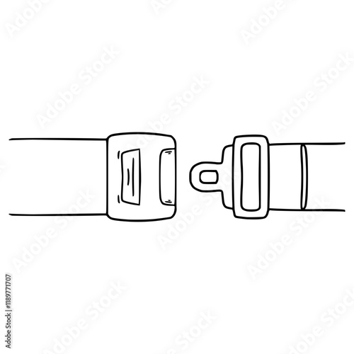seat belt illustration hand drawn outline vector