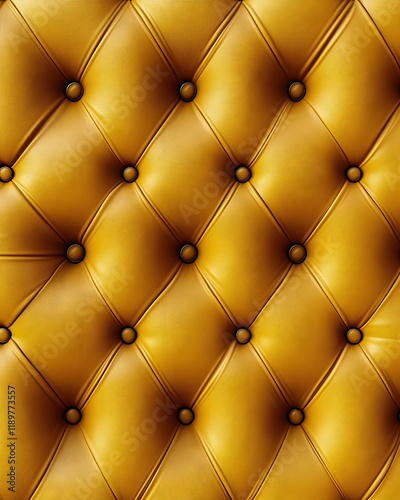 Golden Yellow Tufted Leather Upholstery Texture