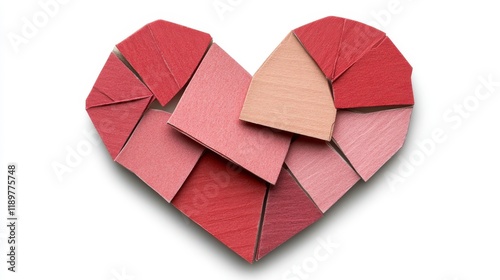 Wallpaper Mural Colorful Patchwork Heart with Various Shades of Red and Pink Tones Torontodigital.ca