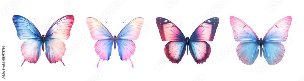 Fototapeta premium Colorful Butterfly Collection in Various Shades