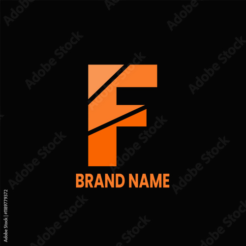 illustration of F  alphabet on black background photo