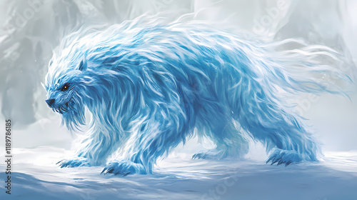 Frostbite frostwisp: icy creature from the frozen tundras of cryptocritters. Frostwisp. Illustration