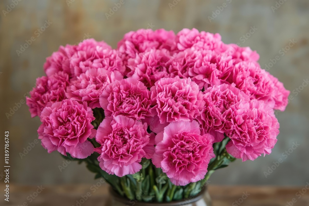 Fototapeta premium romantic floral arrangement featuring vibrant pink carnations creating a visually stunning wall of color and texture