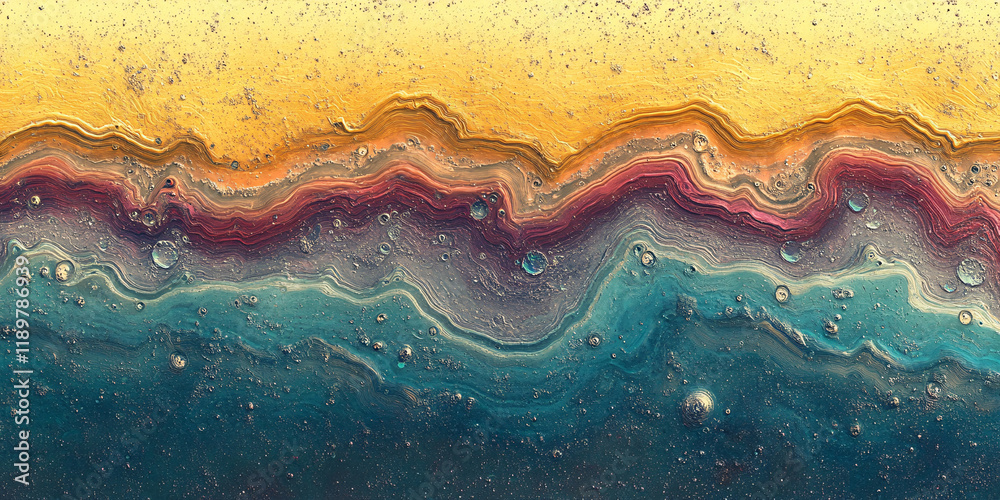 A mesmerizing abstract fluid acrylic painting featuring a gradient from golden yellows to deep teal blues. A mesmerizing abstract fluid acrylic painting featuring a gradient from golden yellows to deep teal blues.